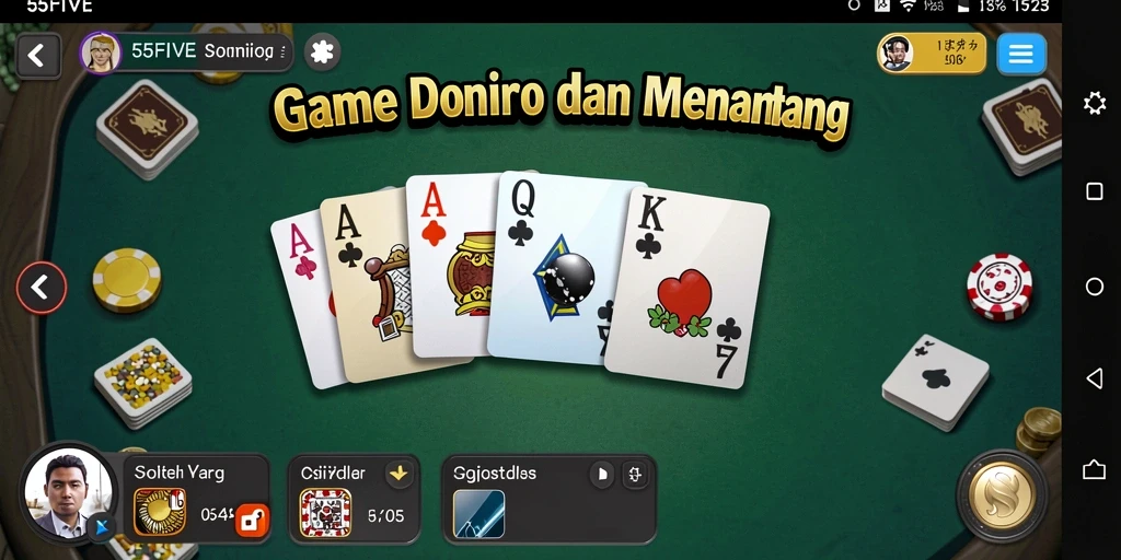 Screenshot gameplay 55FIVE menampilkan serunya permainan Domino.