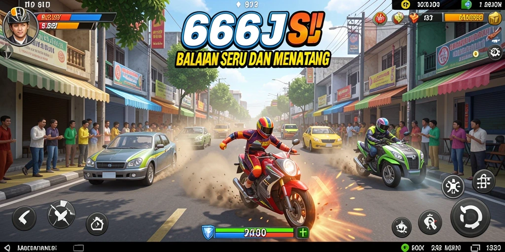 Tampilan gameplay menantang dari 666J dengan balapan seru.