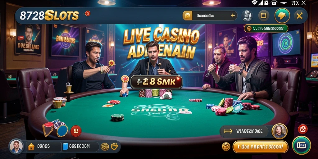 Tampilan gameplay yang memukau di 8728SLOTS, nikmati pengalaman Live Casino.