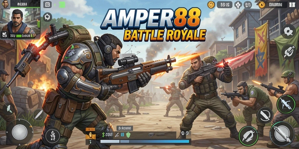 Tampilan gameplay epik di AMPER88 dengan pertarungan seru.