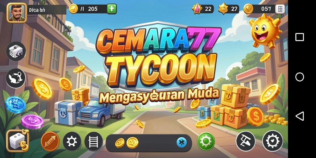 Screenshot utama CEMARA777 menampilkan gameplay Tycoon yang seru.