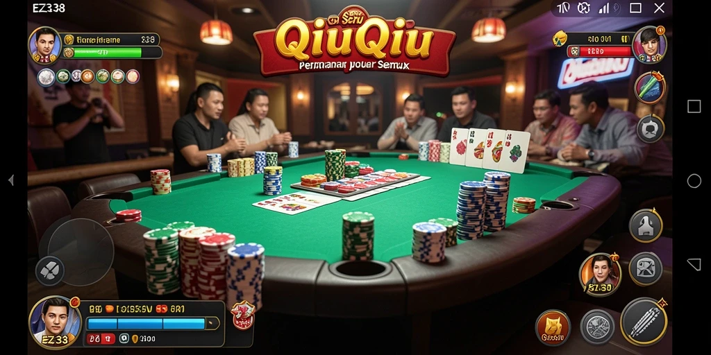 Screenshot EZ338 menampilkan gameplay seru QiuQiu yang penuh energi.