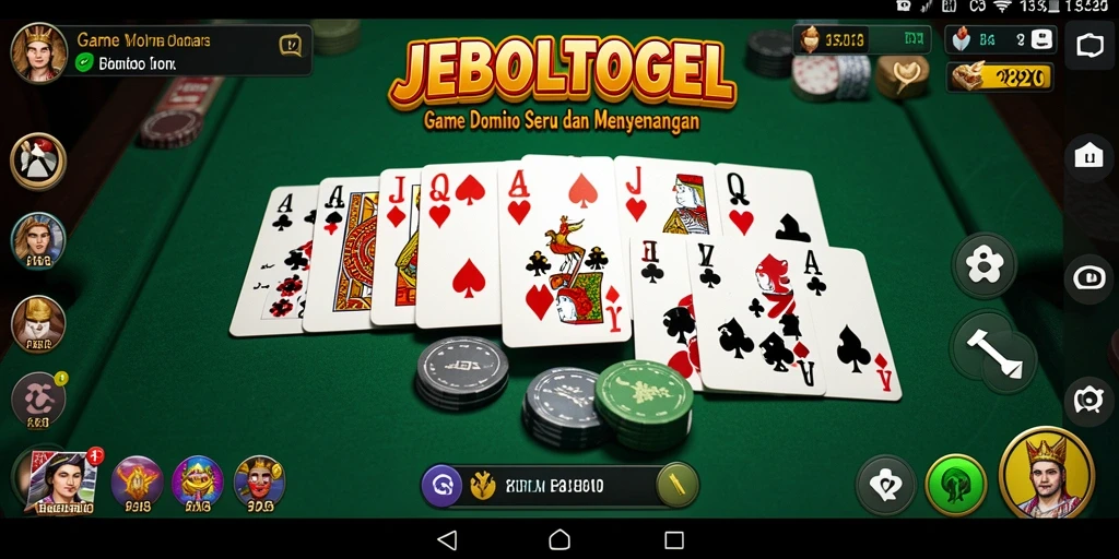 Screenshot gameplay JEBOLTOGEL menunjukkan keseruan bermain Domino.