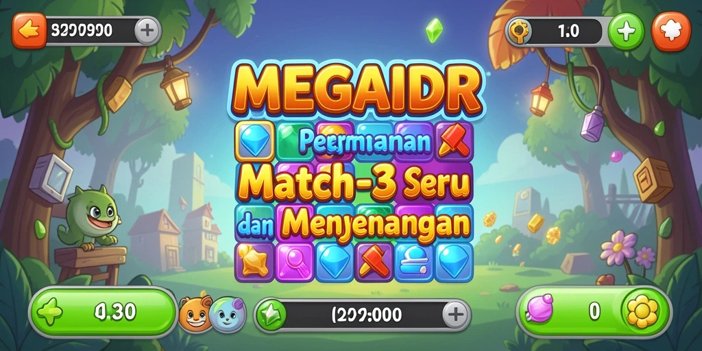 Tampilan menarik dari gameplay MEGAIDR yang penuh warna.