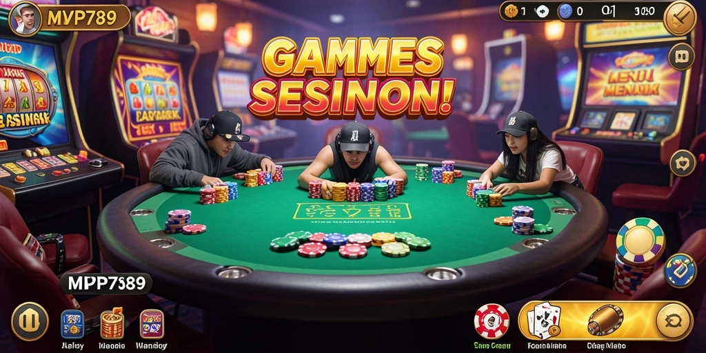 Tampilan gameplay seru di aplikasi Kasino MVP789 yang penuh warna.