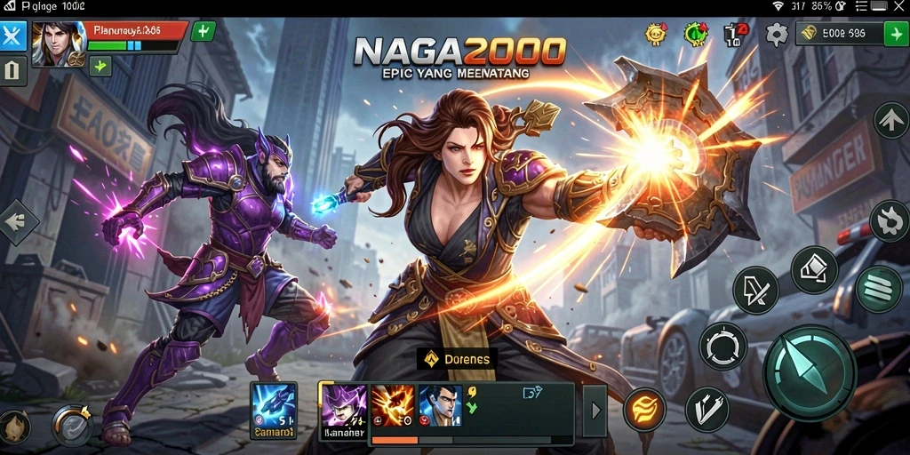 Tampilan gameplay NAGA2000 yang mendebarkan dan penuh aksi.