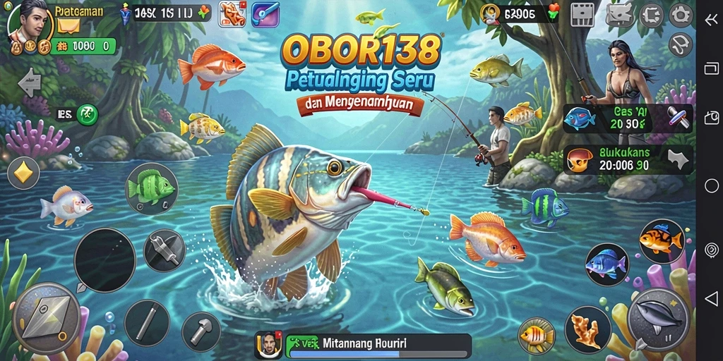 Tampilan gameplay OBOR138 menampilkan petualangan memancing yang mengesankan.