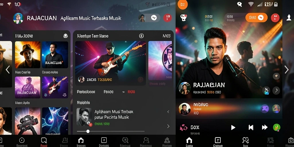 Tampilan gameplay RAJACUAN dengan fitur interaktif musik.