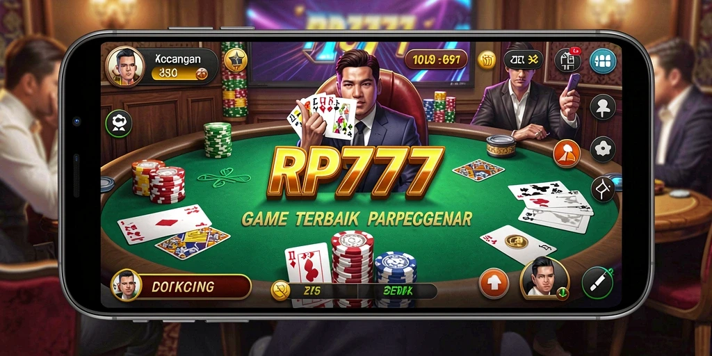 Tampilan menarik dan seru dari gameplay RP777 saat bermain Poker.