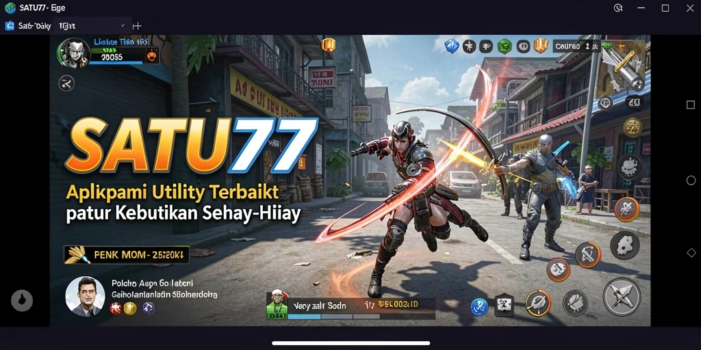 Tampilan utama SATU77 menampilkan fitur-fitur Utility yang mudah diakses.