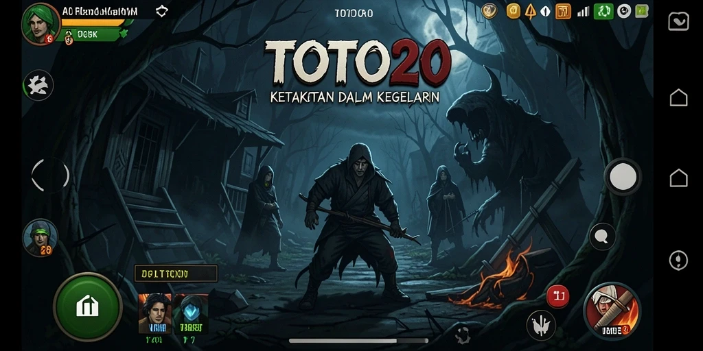 Screenshot gameplay TOTO20 yang menonjolkan suasana mencekam.