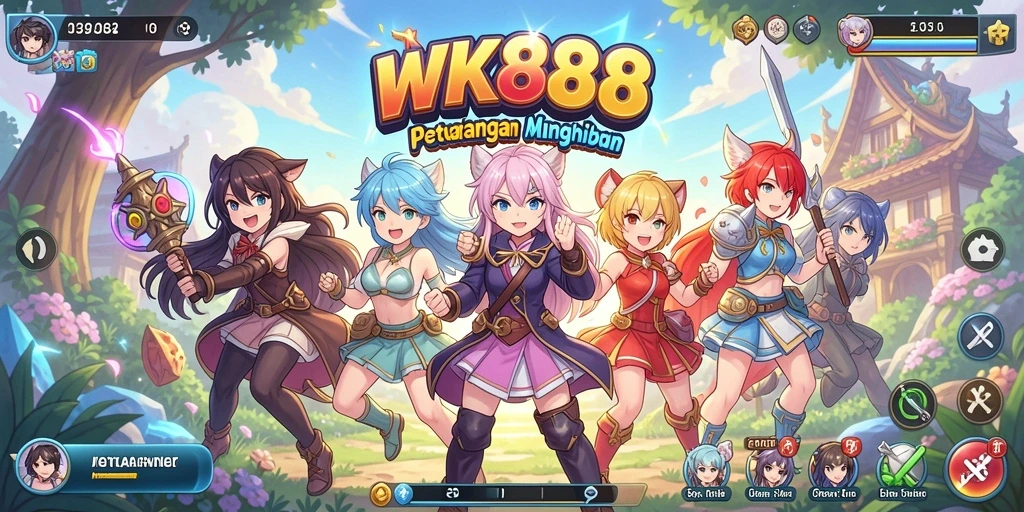 Tangkapan layar gameplay menampilkan aksi karakter anime yang dinamis.