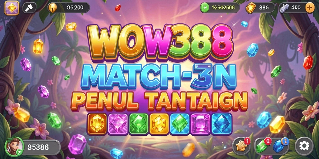 Screenshot gameplay WOW388 memperlihatkan aksi mencocokkan objek yang seru.